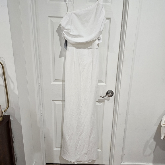 KATIE MAY Layla Pleat One-Shoulder Crepe Gown - Picture 3 of 8